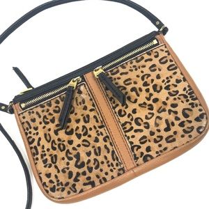 Fossil leopard / cheetah calf hair crossbody purse